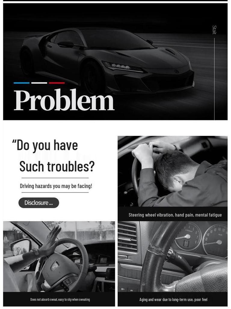 Mercedes Steering Wheel Cover: C-Class C260L, E300L, A200L, GLB180 - Four Seasons Genuine Leather.