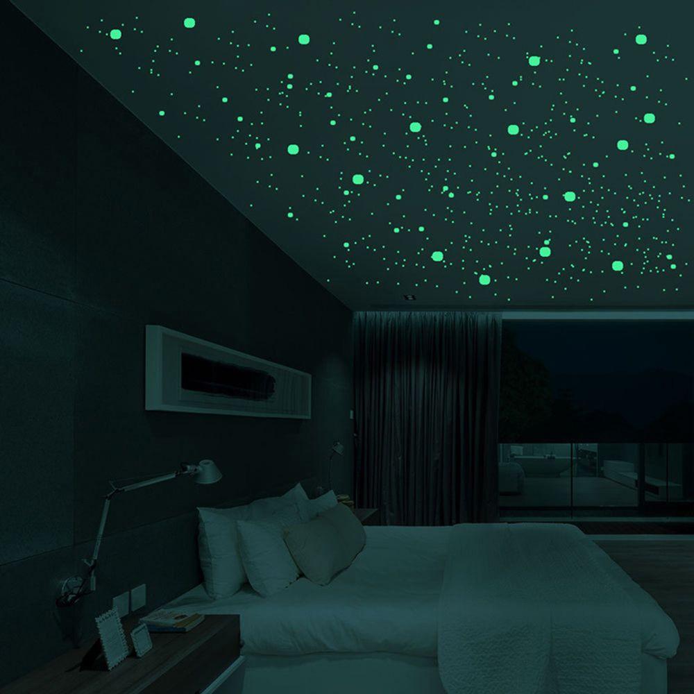 Wall Art Bedroom Ornament Fluorescent Wall Sticker Luminous Stars Dots Bubble Decal Glow In Dark