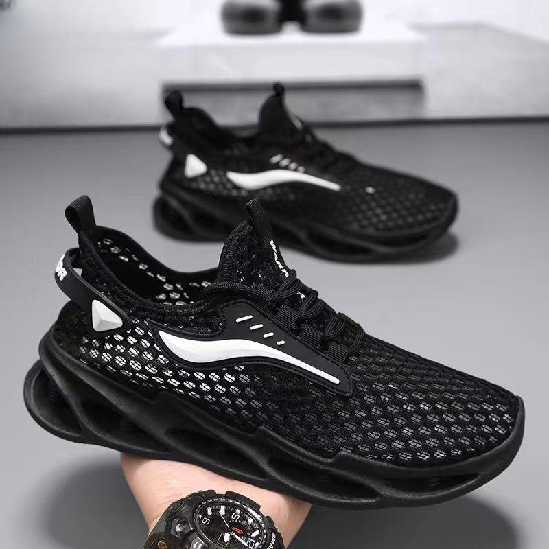 Men's shoes summer breathable hollow blade sole mesh shoes comfortable breathable lightweight mesh casual low-top running shoes