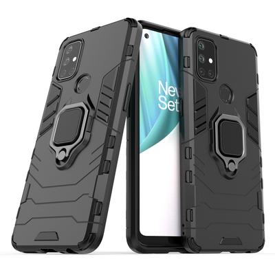 Жесткий противоударный чехол для телефона из ТПУ Hybird Armor для One Plus Oneplus Nord N200 CE N100 N10 5G 9 Pro 9R, силиконовая рамка, задняя крышка с подставкой и магнитным кольцом