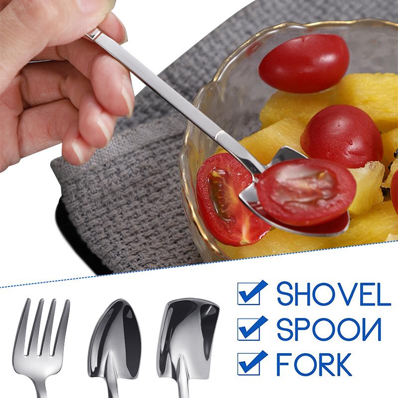 1/2/4 шт. Лопата Ложки Вилка Чайные ложки из нержавеющей стали Креативная кофейная ложка для мороженого Десертная ложка Посуда Набор столовых приборов