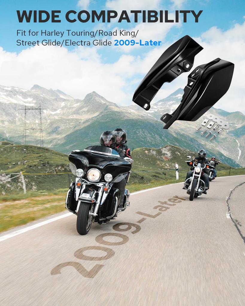 Черный Глянцевый Дефлектор Воздуха Тепловой Щит Benlari для Street Road Electra Road Ultra и Tri Glide CVO Средняя Рама 2009-2022 Harley-Davidson Touring, Glide,