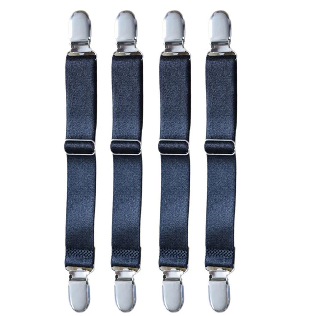 4 шт. Эластичные полоски-застежки для простыней, регулируемые держатели одеял и покрывал для матраса, подтяжки, зажимы для простыней, ремень, постельные принадлежности