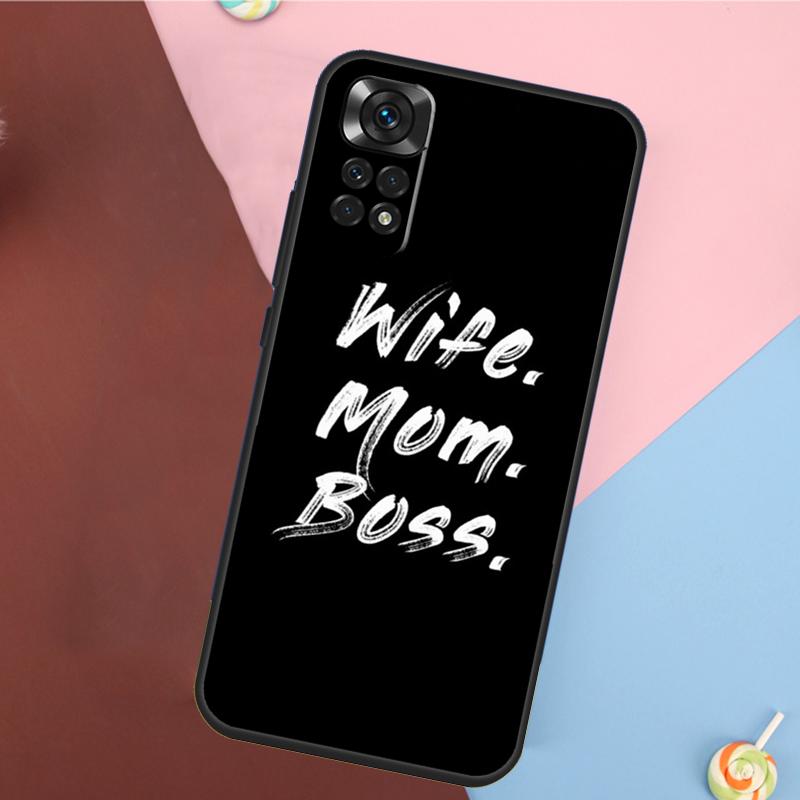 Чехол-обложка с цитатами 'Жена Мама Начальница' для Xiaomi Redmi Note 14 13 12 9 10 11 Pro 9S 10S 11S 12S Redmi 14C 10C 12C 13C