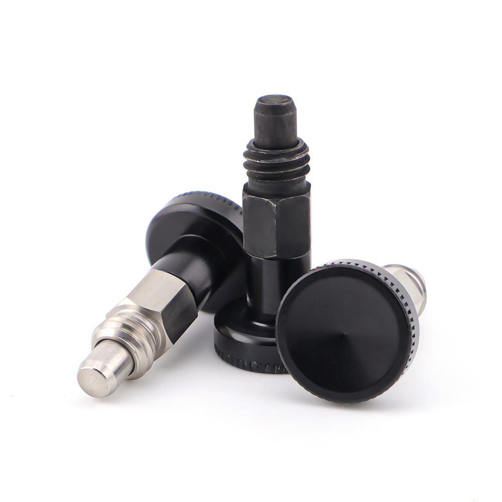 Mini M8 Knob Plungers Non Lock-Out Spring Lock Pin Aluminum Knob Locating Pin Stainless/Carbon Steel Indexing Plungers