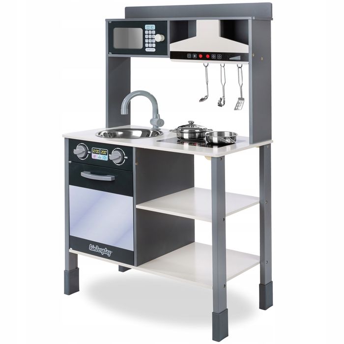 Cuisine en bois pour enfants - GREEN SERIES - GS0062 - 100 cm - Hotte interactive - Accessoires inclus