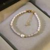 Natural Freshwater Pearl Moonstone Beaded Adjustable Bracelet for Women Daily Office Wedding  Pearl Bracelet Dainty Jewelry