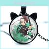 Стильное Аниме Клинок Рассекающий Демонов Незуко Танджиро Кошачьи Ушки Камень Времени Кулон Ожерелье