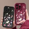 For iPhone 16 Pro 15 14 Plus 13 12 Pro Max 11 Xs Xr 8 7 Pink Floral Pattern Shockproof Soft Tpu Lens Protection Anti-Fall Phone Case Cover