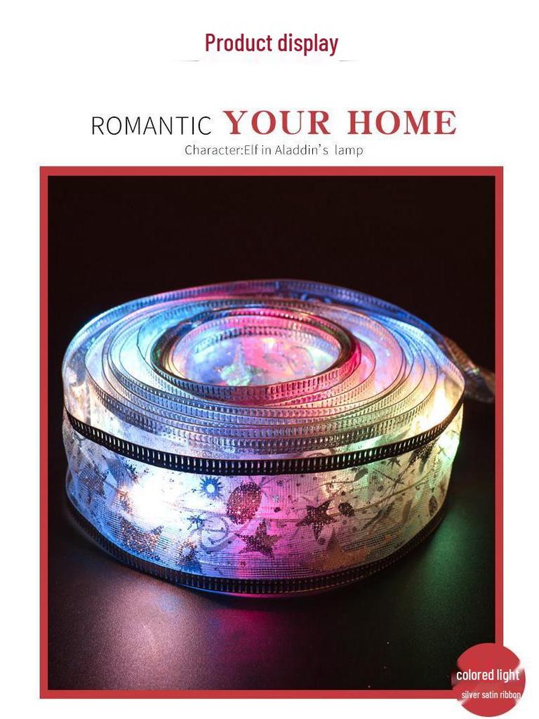 Праздничная лента светодиодная гирлянда и елочные украшения - Набор рождественских шаров и светодиодной ленты