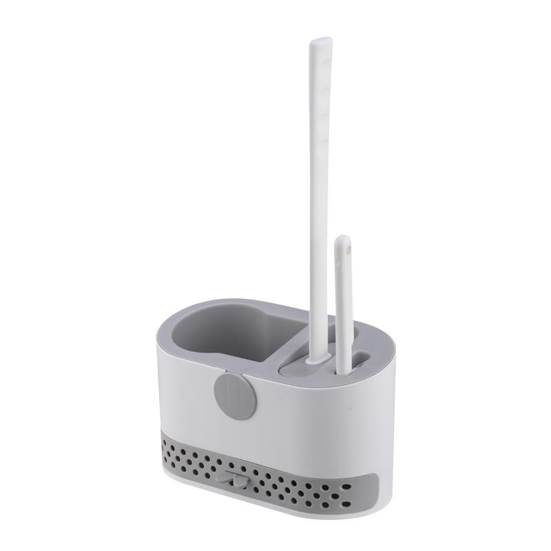 1set Wall-mounted Toilet Brush Household No Dead Angle Bathroom Toilet Cleaning Silicone Brush Toilet Brush Cleaning Set Bathroom Accessories ARI