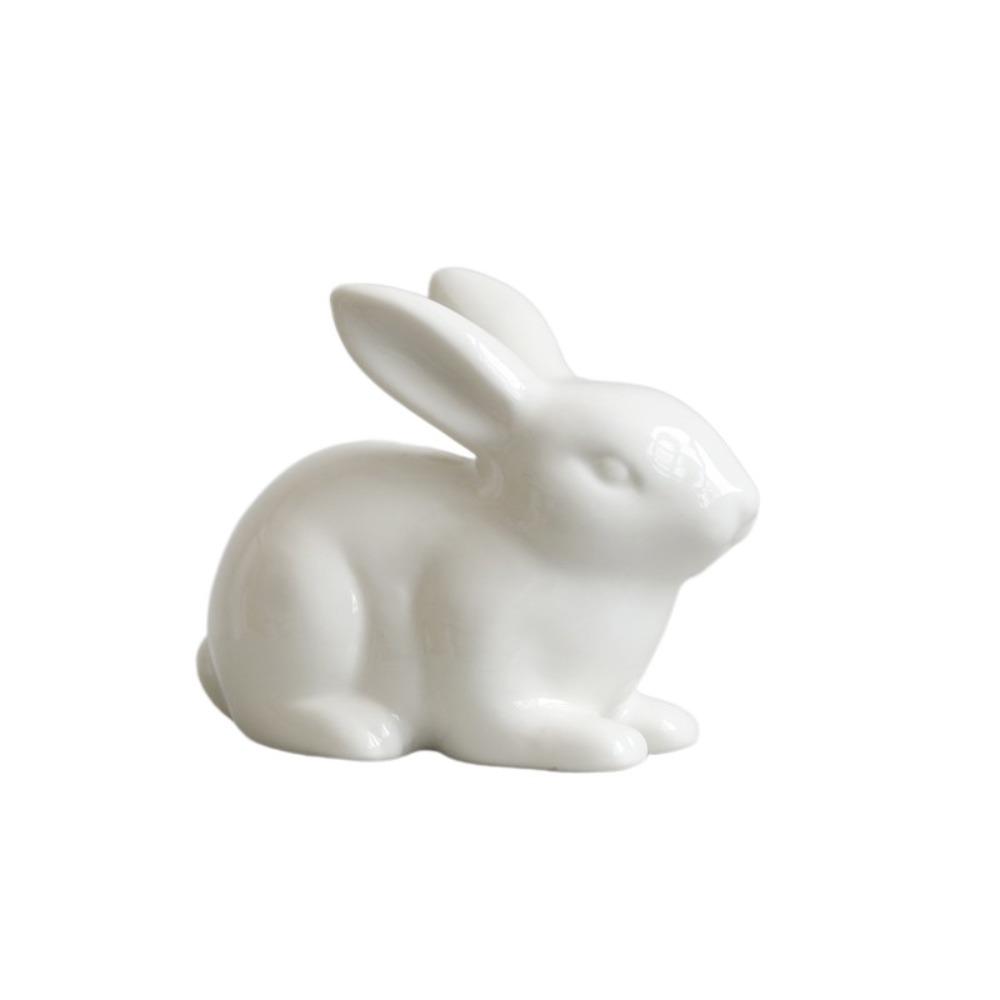 Cute Bunny Statue Simple Rabbit Model Micro Landscape Animal Sculpture  Cabinet