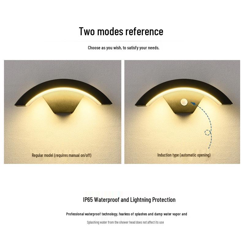 Водонепроницаемый уличный настенный светильник с датчиком движения для дверного проема и балкона