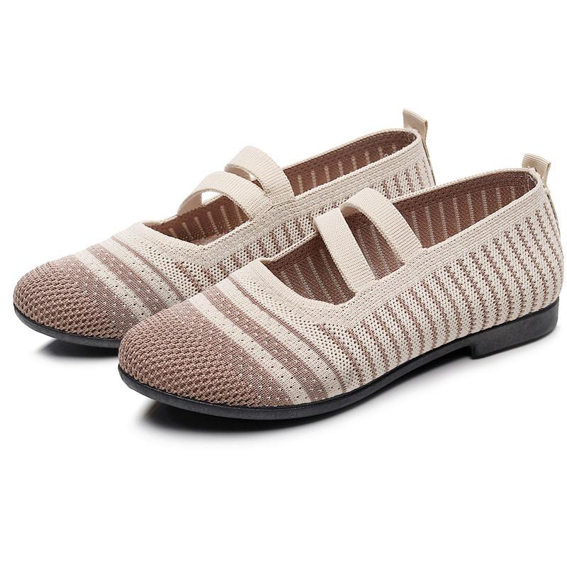 Весенние новые модные женские туфли, настоящее летящее плетение, повседневные туфли на плоской подошве с неглубоким горлом, корейская версия ленивых туфель с одной педалью, удобная мягкая подошва