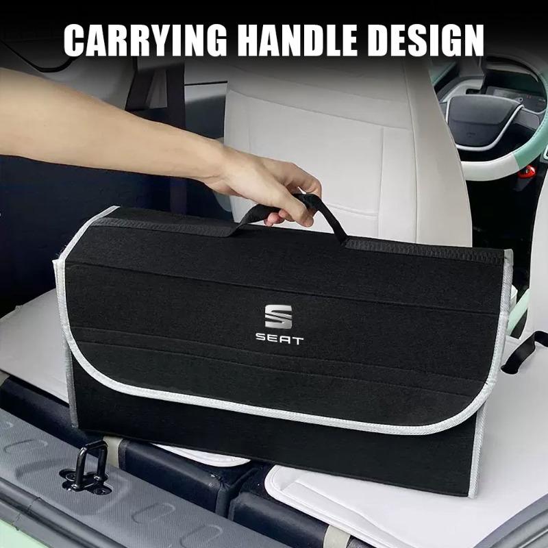 Car Soft Felt Storage Bag Organizer Car Foldable Trunk Bag Car Accessories For SEAT Arona Leon MK1 MK2 MK3 Leon Ibiza 6l 6j Altea Alhambra