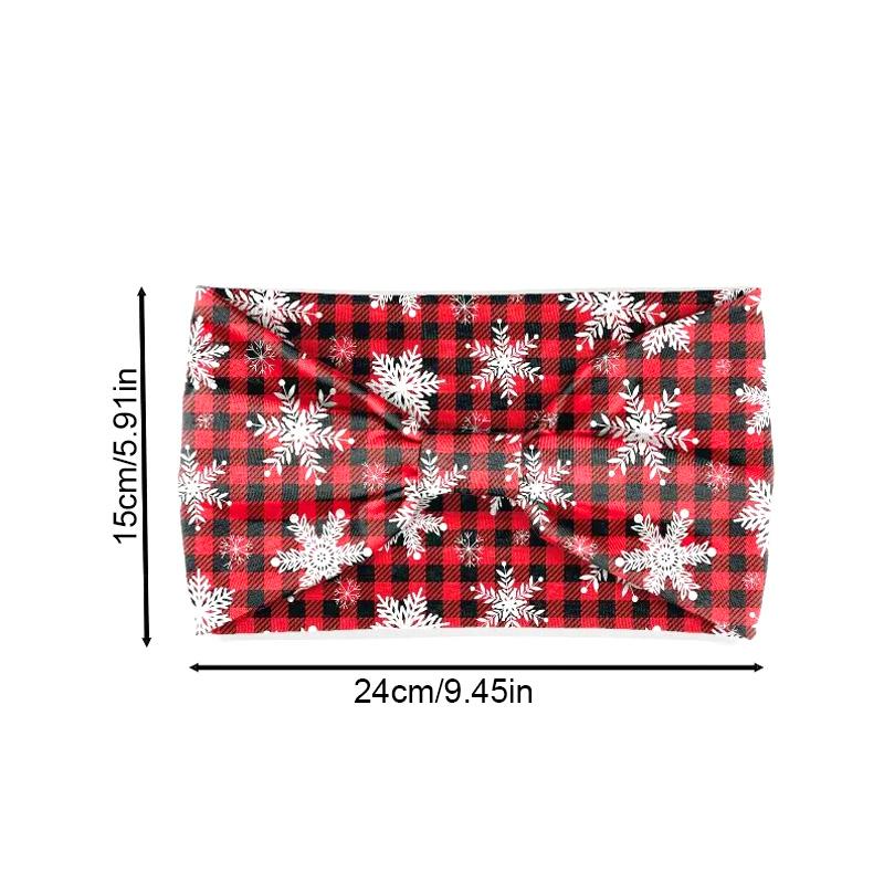 Женская повязка на голову с рождественским принтом, эластичные аксессуары для волос, эластичные повязки для йоги, спортивные повязки на голову со снежинками, нескользящие