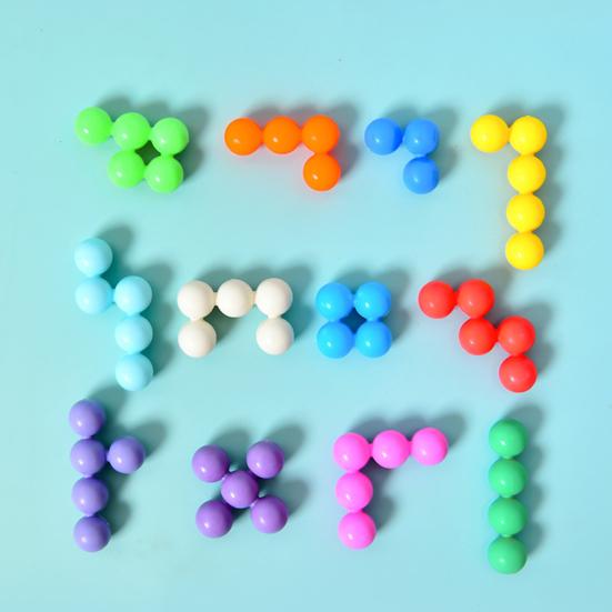 1 Set Kids' Educational Smart Bead Pyramid Game Toy Brain Teaser Balls with Colorful Engaging Puzzle