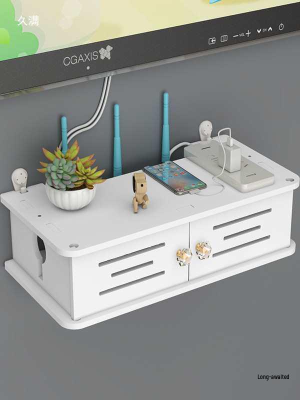 Настенная полка без сверления для Wi-Fi роутера и ТВ-приставки для гостиной/спальни