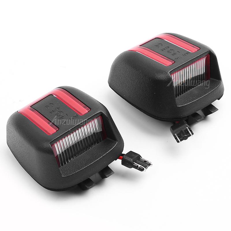 For Nissan Navara D40 Titan Xterra Armada Frontier For Suzuki Equator 2PCS White+Red LED Number Lamps LED License Plate Lights