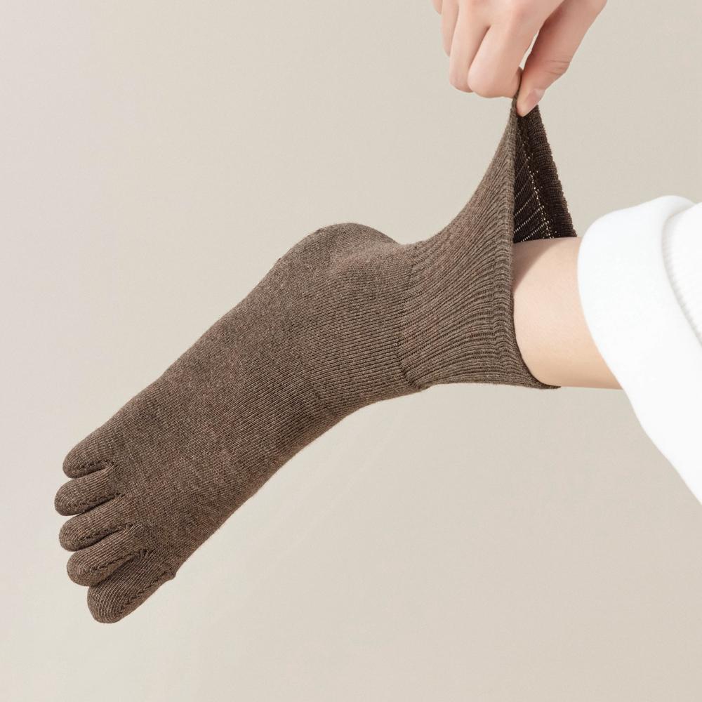 3 пары флисовых осенне-зимних носков с пальцами для женщин, толстые теплые носки с пятью пальцами, высококачественные хлопковые спортивные носки