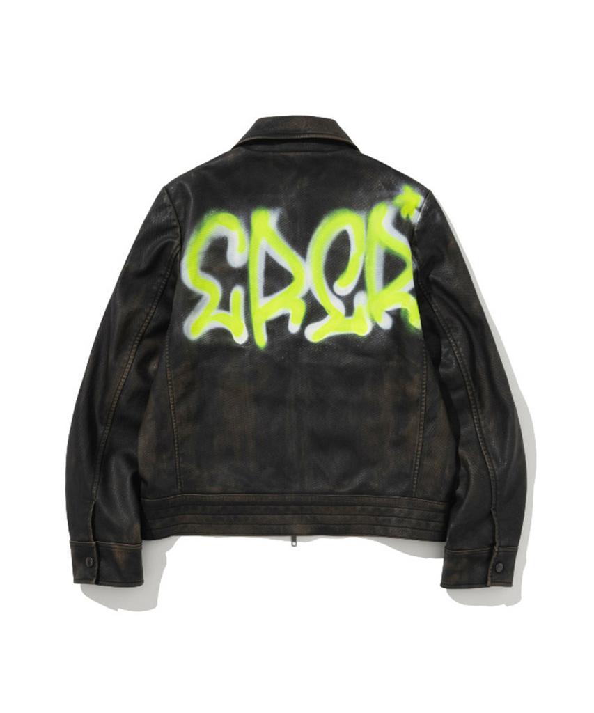 Erer Erer Graffiti Pocket Rider Jacket Brown