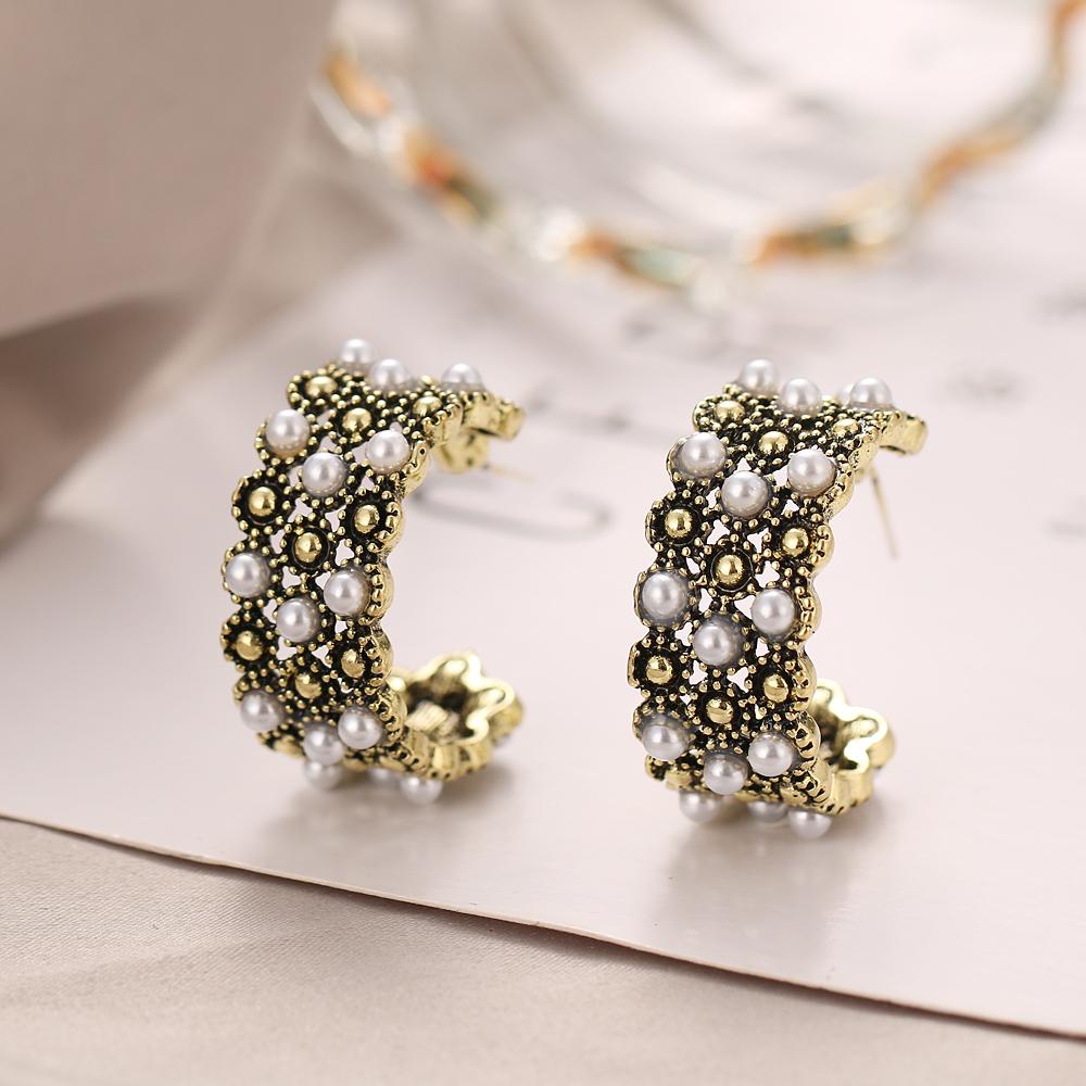 Простые и креативные ретро-круглые C-образные геометрические серьги, женские индивидуальные геометрические серьги для девочек