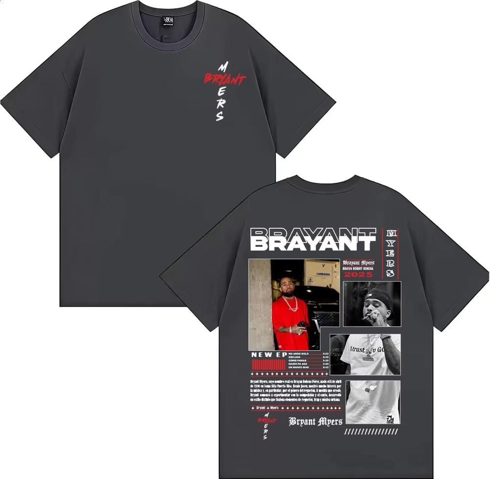 Rapper Bryant Myers 100cotton Unisexs shirt oversized album graphics summer Womens Y2k Hip Hop Oneck rock Streetwear Tshirt
