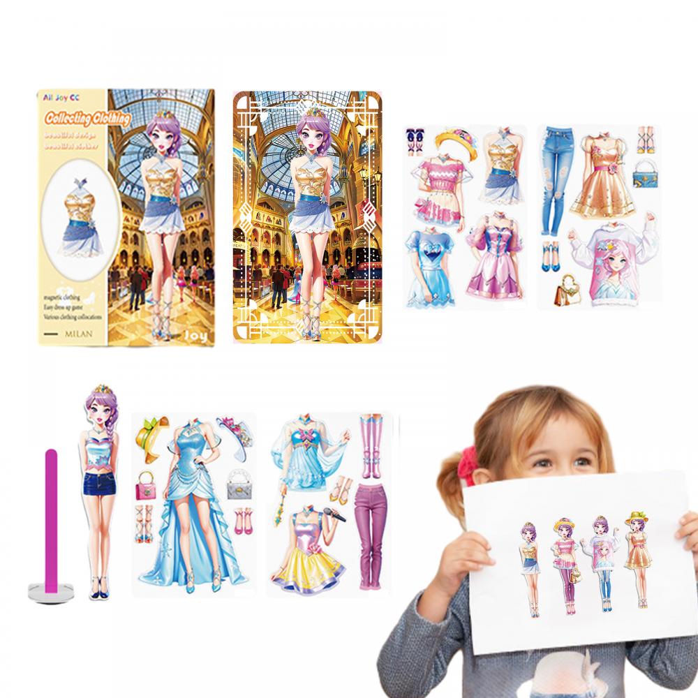 Магнитные куклы-одевалки Магнитные бумажные куклы Магнитная одежда принцессы Пазлы Игры Дети Ролевые игры Набор Магнитные наклейки на холодильник Куклы