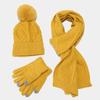 New Adult Hat, Scarf and Gloves Three-piece Autumn and Winter Outdoor Cold-proof and Warm Thickened Knitted Hat Set