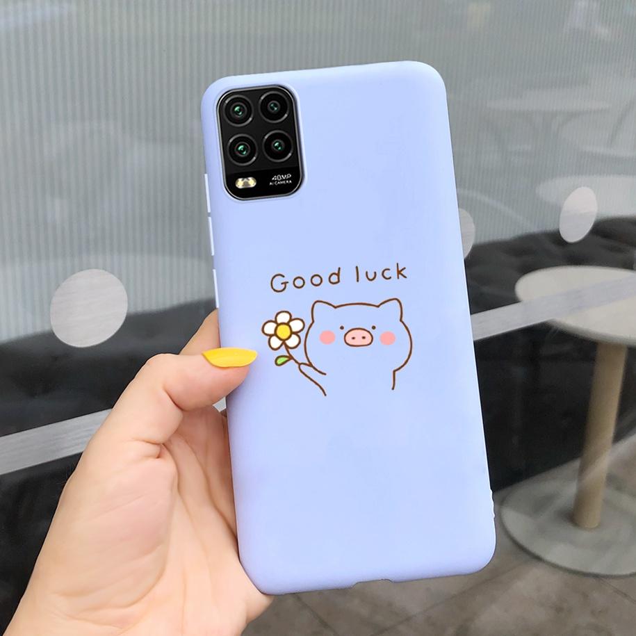 For Xiaomi Mi 10 Lite 5G Case Cute Cartoon Cow Soft-Touch Silicone Bag Back Cover For Xiomi Mi 10 Lite 5G Protector Bumper Funda