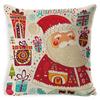 Christmas Pillowcase, Home Bedside Cushion, Linen Short Plush Printed Halloween Sofa Pillow