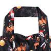 (Great home)Women's Christmas Sexy Halter Neck Santa Print Dress Party Mini Dress