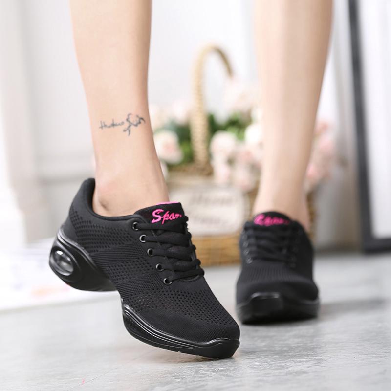 Lightweight Profession Dance Shoes Women Breathable Baskets Modern Jazz Casual Sneakers Ladies Non-slip Mid-heel Jogging Shoes