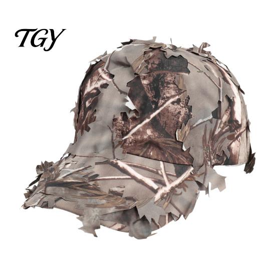 Tactical Gear Camouflage Hat 3D Leafy Cap, Hunting Hat, Adjustable Jungle Breathable Outdoor Cap Camo for Men, Turkey Hunting, Training Comfortable
