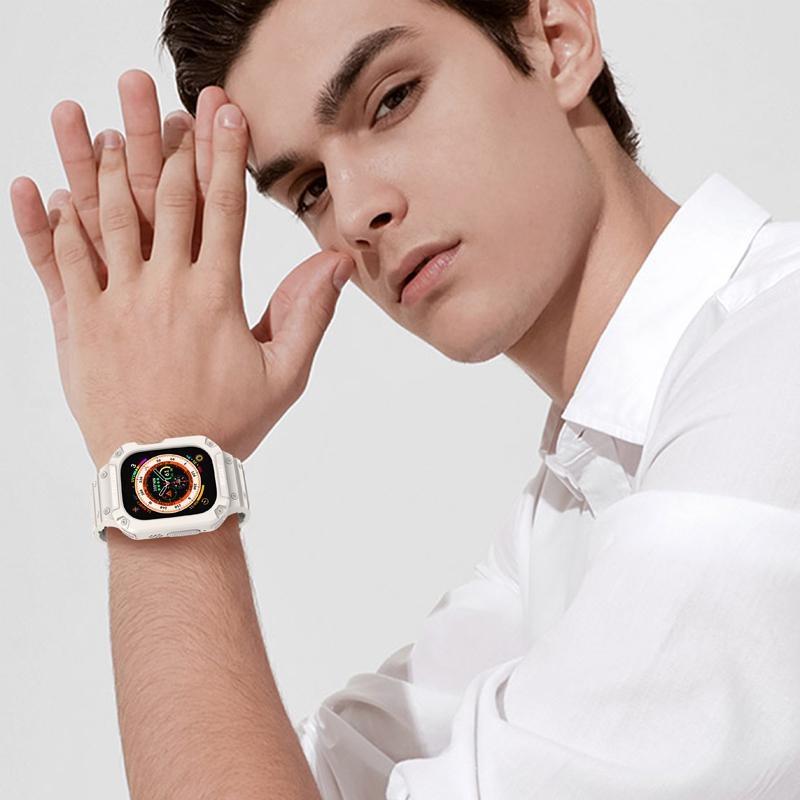 Чехол-ремешок для Apple Watch 45 мм, 44 мм, 49 мм, 41 мм, 40 мм, iWatch Series Ultra 8, 7, 6, 5 SE 4, 3, ремешок, спортивный защитный сменный браслет