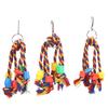 Bird Chewing Toy Colorful Cotton Rope Toy Plastic Beads Bite String for Small Parrots