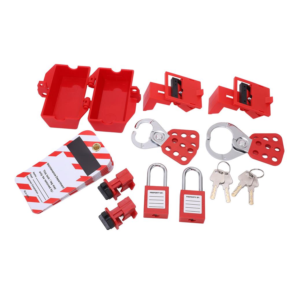 Electrical Lockout Tagout Kit with Circuit Breaker Lock Hasps Loto Tags Safety Padlocks Keys for