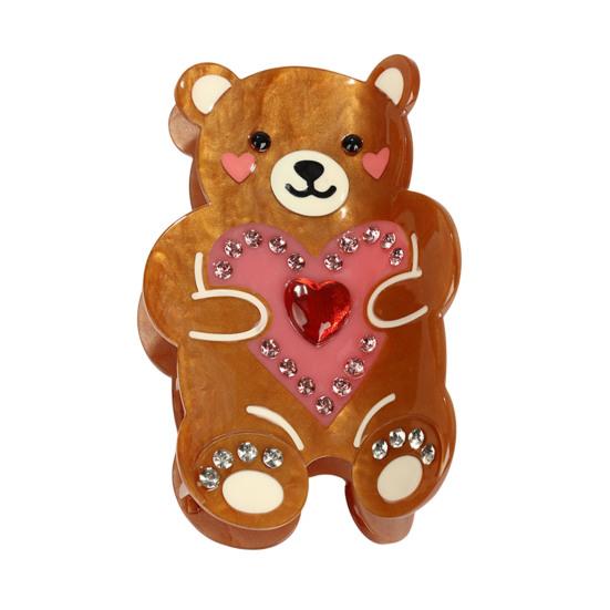 Hair Clip Cartoon Bear Shape Acrylic Back Head Hair Claw Anti-slip Teeth Half-Tied Hairstyles Large Shark Hair