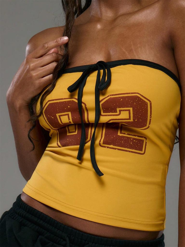 American street personalized tube top design sense digital printing strap short navel vest wholesale