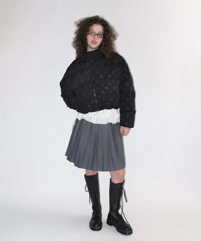 CRANK Dot Padded Puffer Jacket_Black