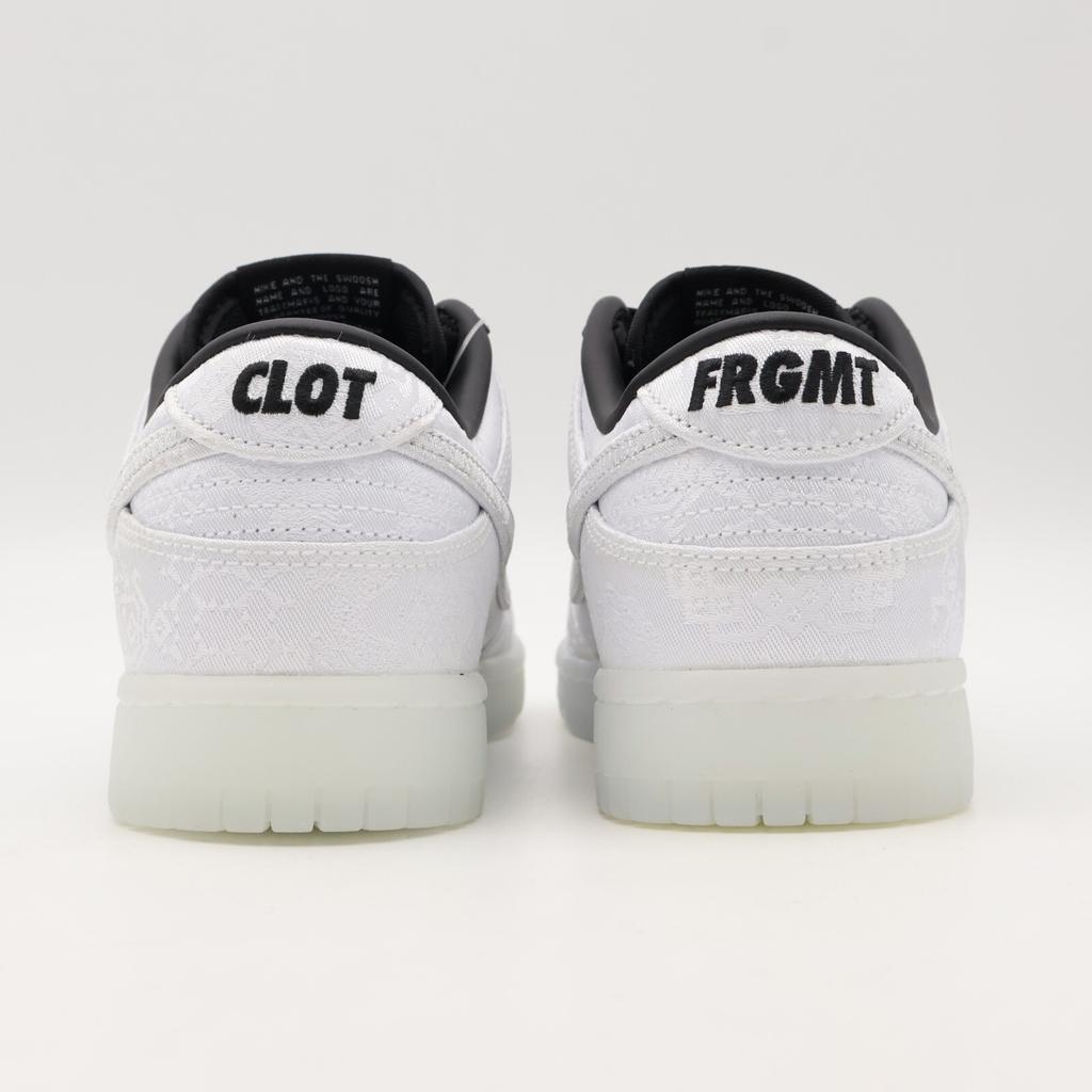 FN0315-110 CLOT Fragment Nike Dunk Low Белый Черный (Мужской)