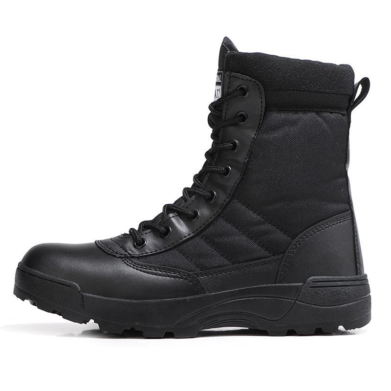 Autumn and winter black men's non-slip flat heel average size thickened high-top sticky climb