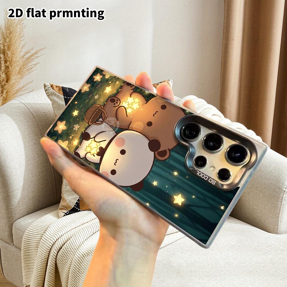 Phone Case: 2D Flat Samsung Galaxy A34 A35 M05 M06 S20 S22 S21 FE Plus 5G Protective Case, Couple Style, Starry Little Bear Panda, Christmas and Hallo