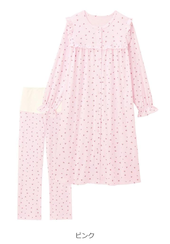 Хлопковая ночная рубашка для беременных с открытым доступом, гладкая, вишневая, длинная, координируется с пижамами для родителей и дородовыми пижамами и LL розового цвета [ANGELIEBE], спереди, смесовая, мягкая, с принтом,