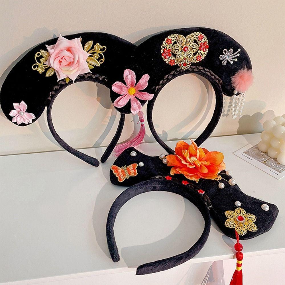 Bow Flower Pearl Ancient Style Headwear Antique Headband Hanfu Hair Hoop Chinese Style Headwear