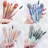 8pcs Mini Makeup Brushes Matte Soft Bristle Portable Loose Powder Blush Eyebrow Brush Lip Brushes Complete Makeup Brushes