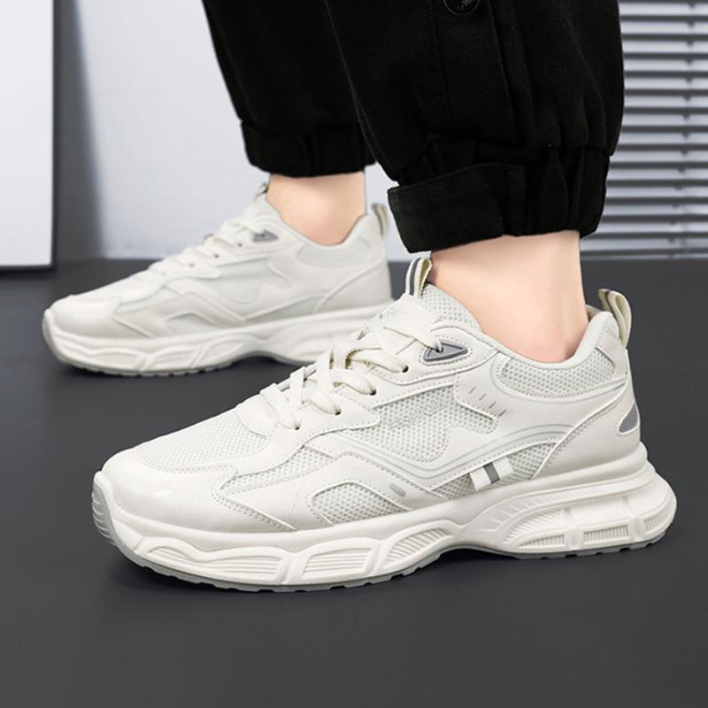 Men's Thick Soled Casual Sports Shoes Breathable Soft Sole and Mesh Four Season Outdoor Running Shoes Student Comfort Sneakers