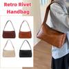 French Retro Rivet Handbag Leisure Commuting Shoulder Bag Portable Pillow Underarm Bag  Daily