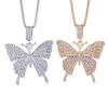 Европейско-американское ожерелье с подвеской в виде бабочки: Элегантный дизайн с бриллиантами, модная цепочка для женщин