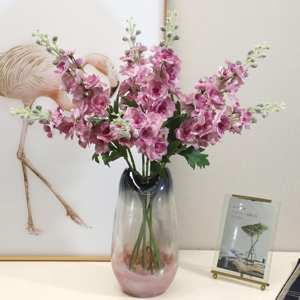 72cm Artificial Delphinium Flower Moisturizing Lifelike Delphinium Stem Real Touch Simulation Flower Wedding Bouquet